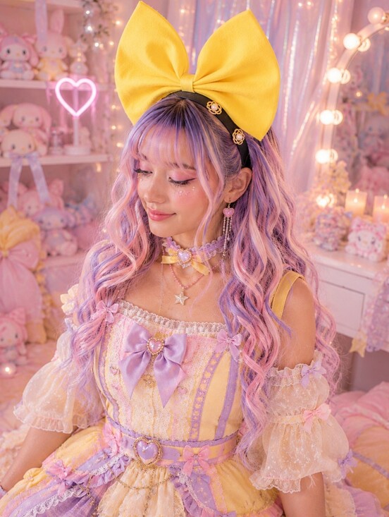 None Accessories - GIANT YELLOW OVERSIZED BOW HEADBAND Cosplay Costume Statement Hair Accessory NWT